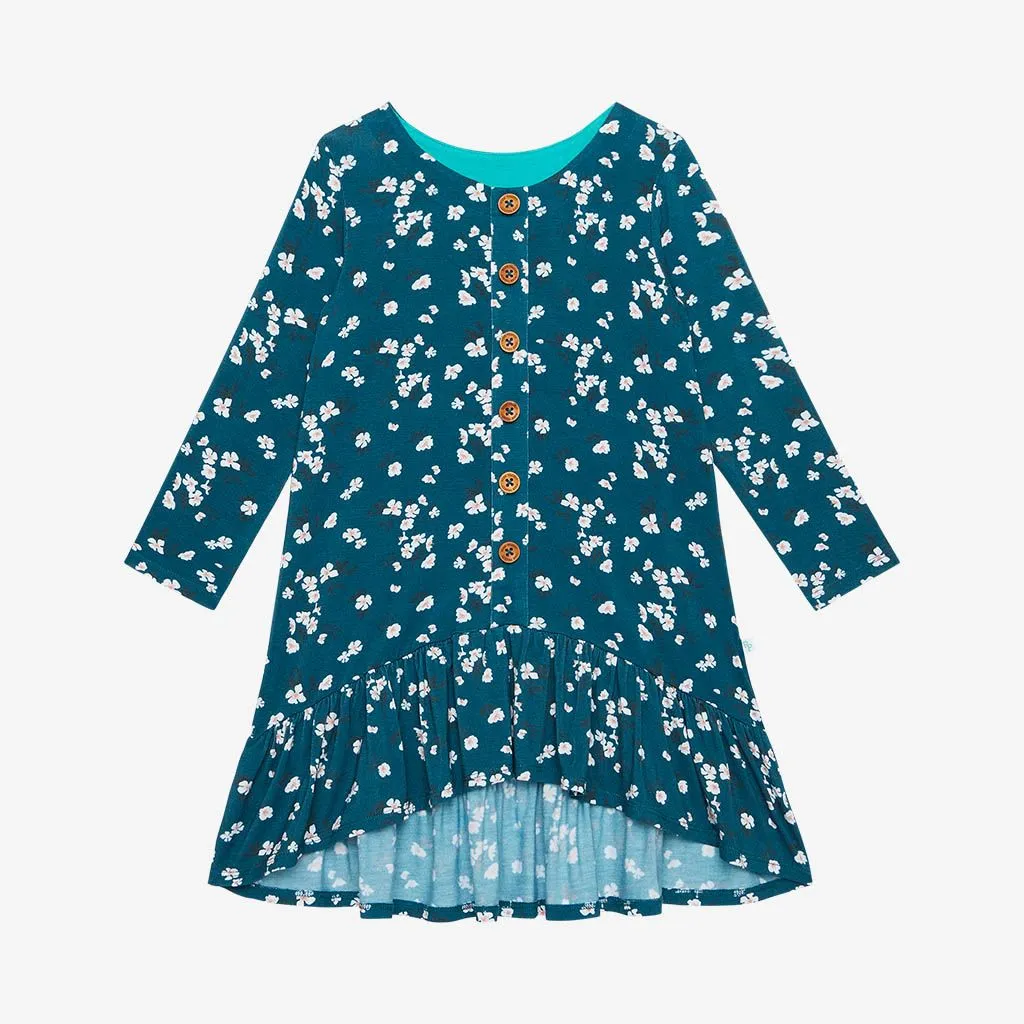 Posh Peanut ~ Long Sleeve Henley Hi Low Dress ~ Adriana