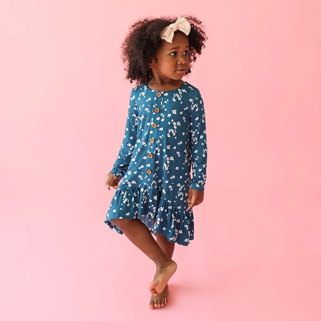 Posh Peanut ~ Long Sleeve Henley Hi Low Dress ~ Adriana