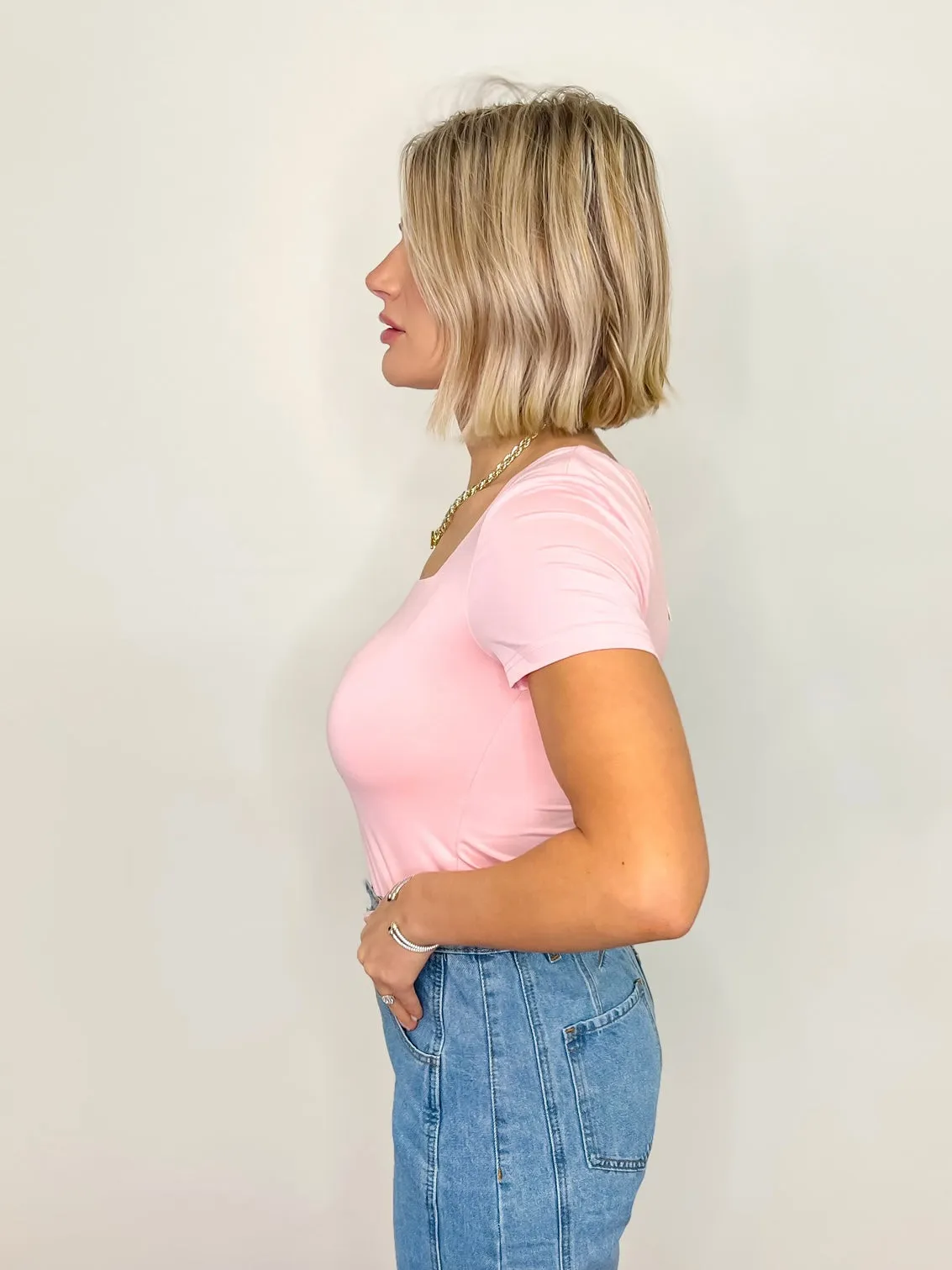 Pure Simplicity Bodysuit - Baby Pink