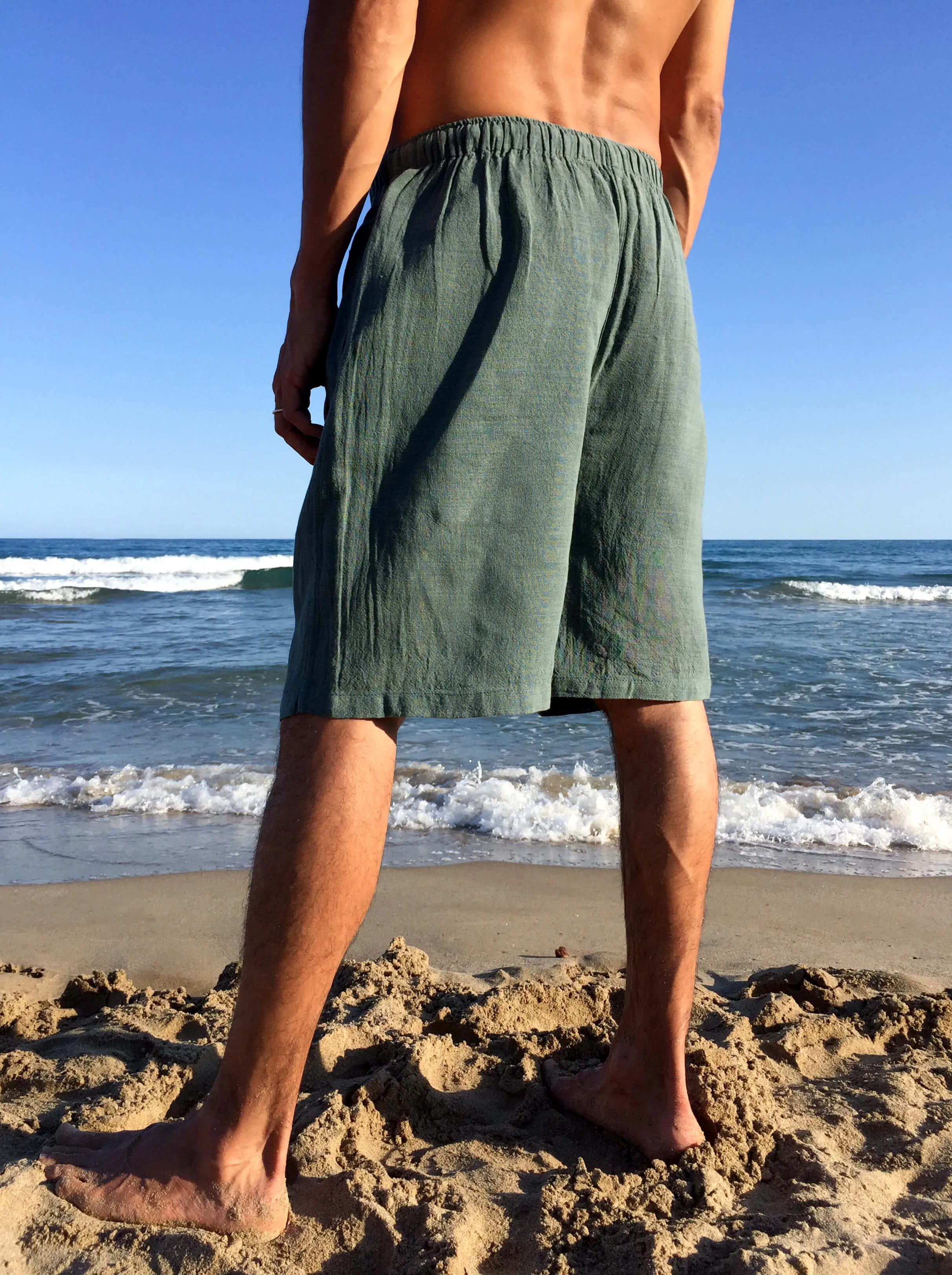 Raw Cotton Shorts Sage