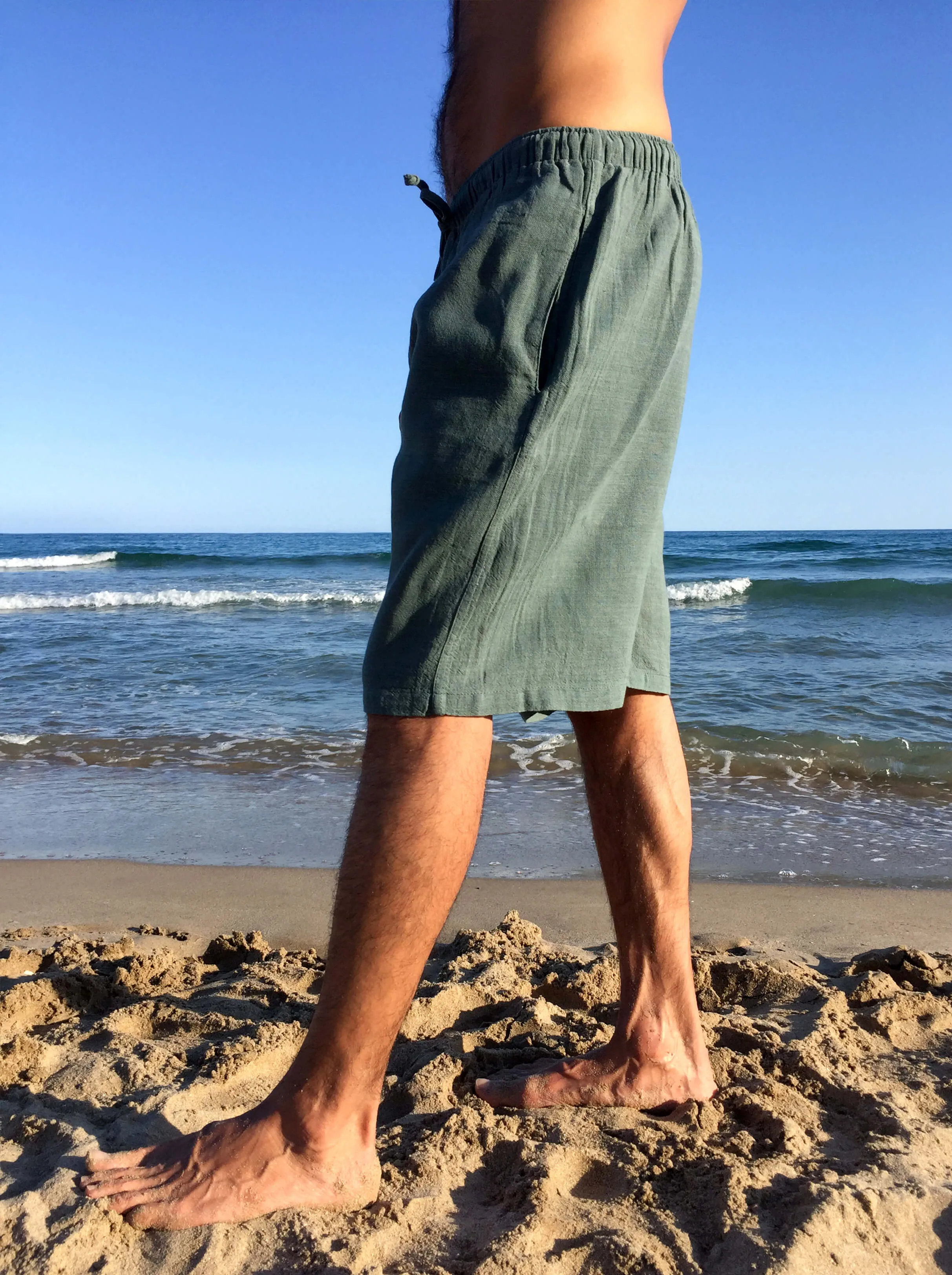 Raw Cotton Shorts Sage