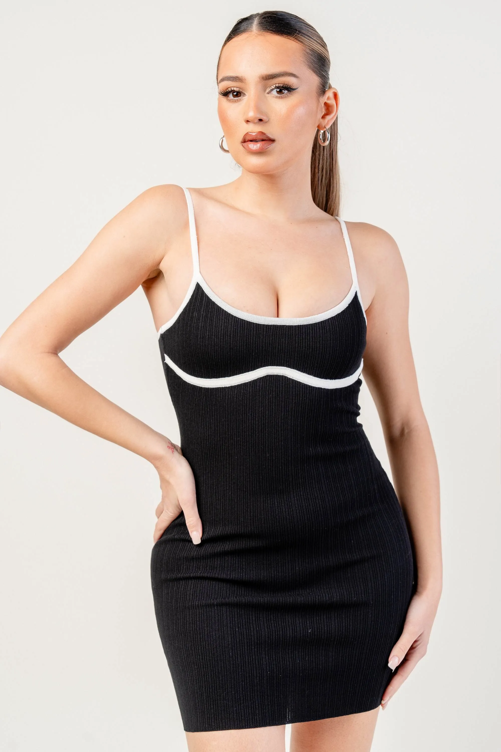RIB SWEATER KNIT MINI DRESS
