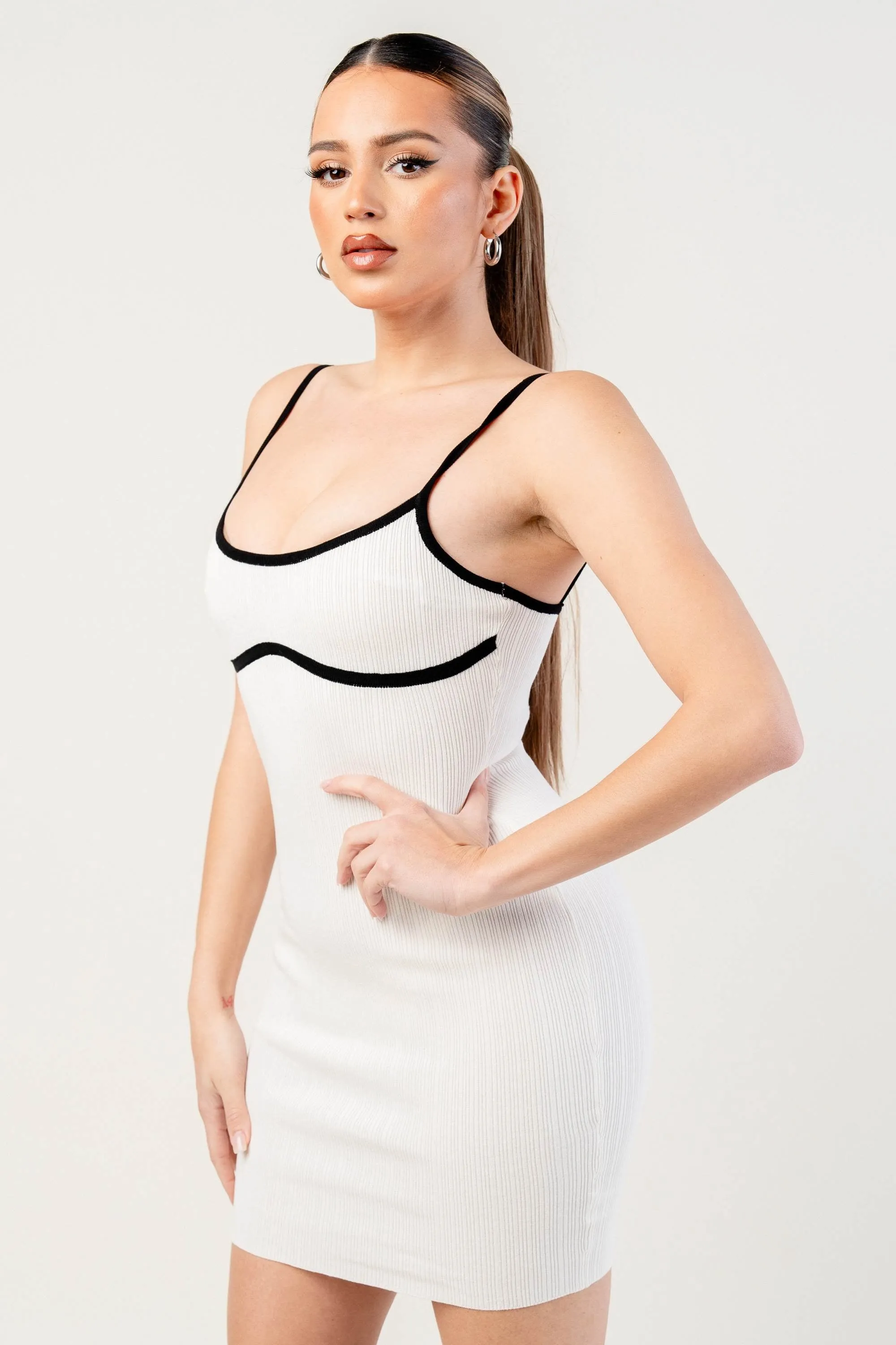 RIB SWEATER KNIT MINI DRESS