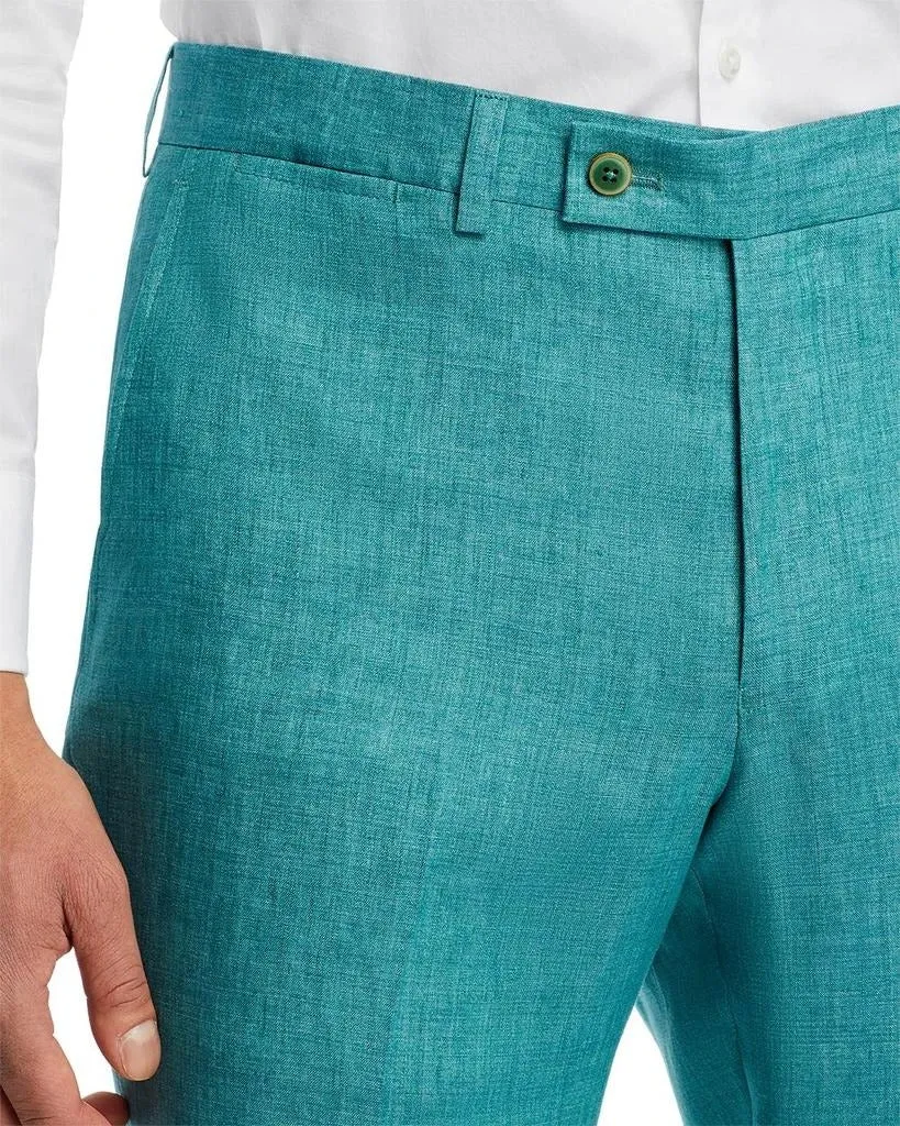 Robert Graham Mens Delave Slim Fit Linen Suit Dress Pants Size 36 Teal Green