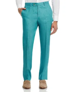 Robert Graham Mens Delave Slim Fit Linen Suit Dress Pants Size 36 Teal Green