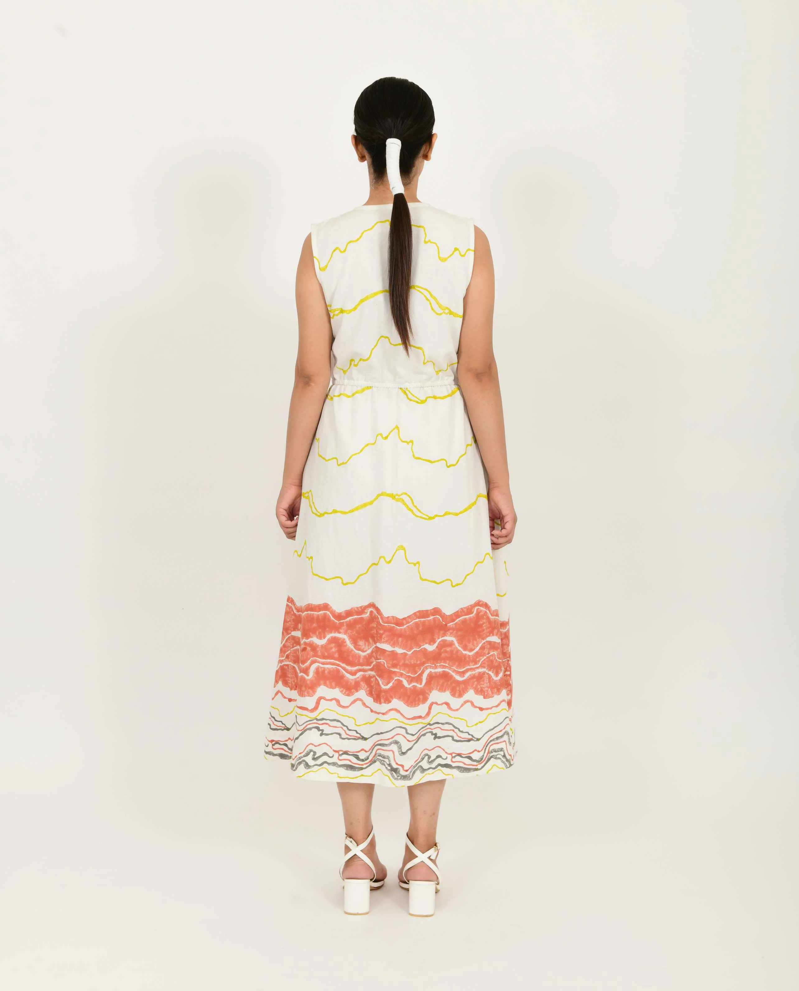 SALMON FRONT BUTTONED DRESS