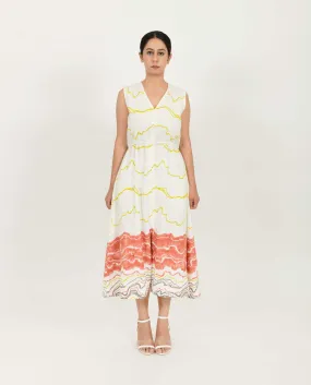 SALMON FRONT BUTTONED DRESS