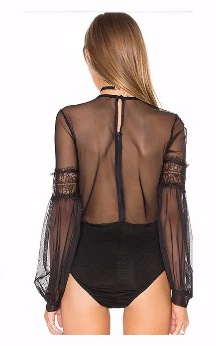 See Through Tulle Bodysuit