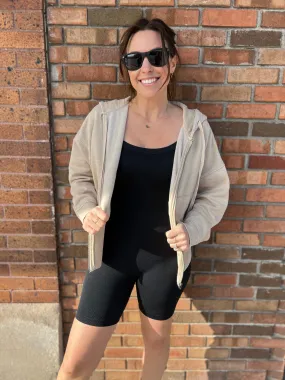 Sleeveless Micro-Ribbed Romper