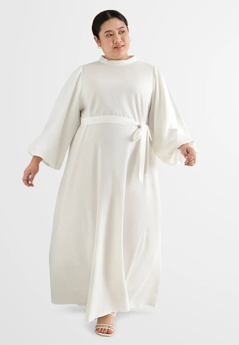 Stephanie Wrinkle Resistant Square Textured Long Dress