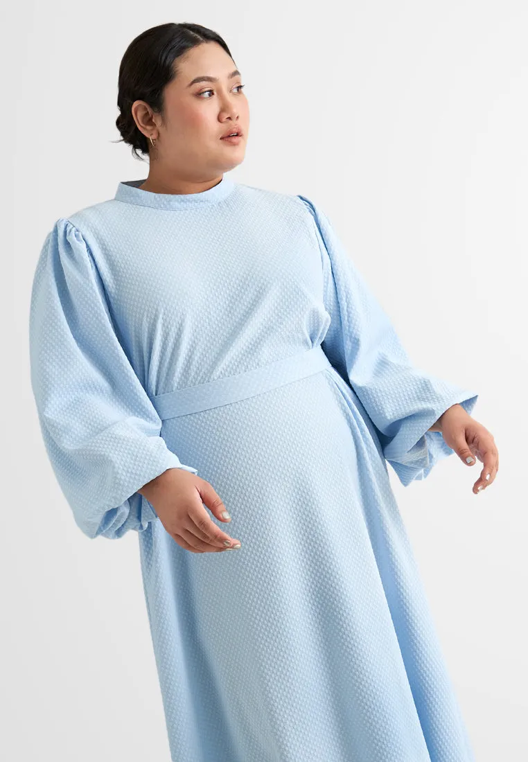 Stephanie Wrinkle Resistant Square Textured Long Dress