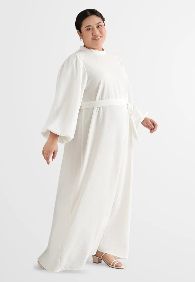 Stephanie Wrinkle Resistant Square Textured Long Dress