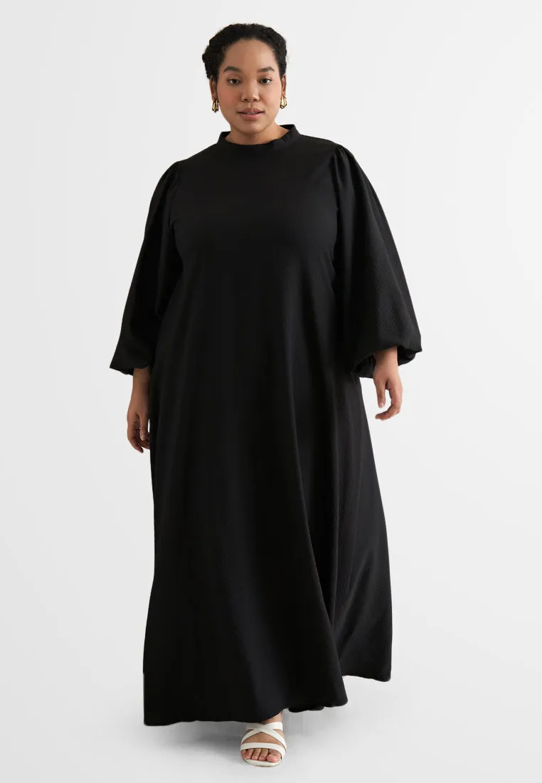 Stephanie Wrinkle Resistant Square Textured Long Dress
