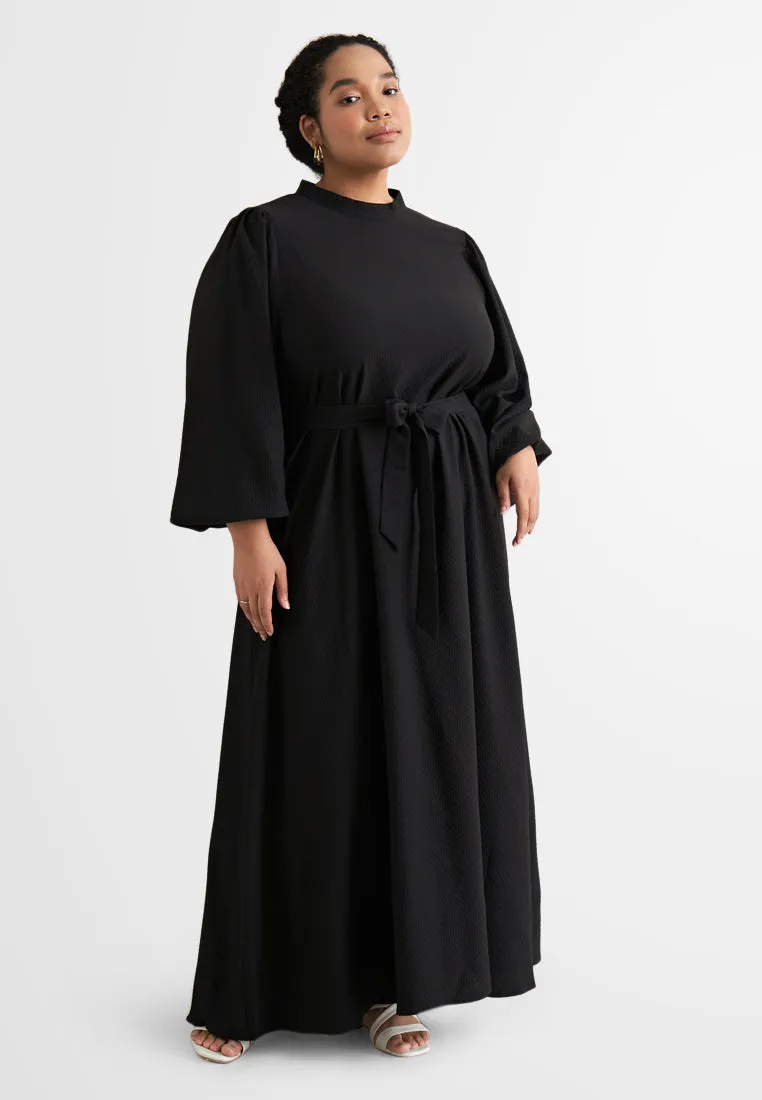 Stephanie Wrinkle Resistant Square Textured Long Dress