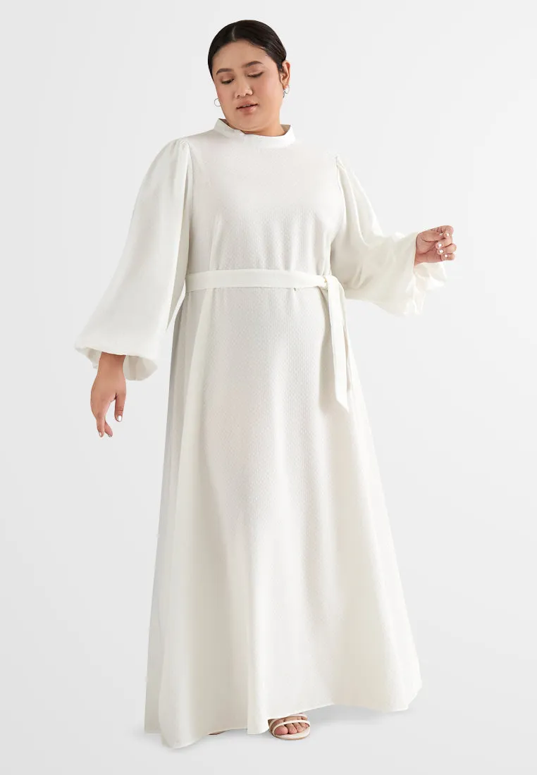 Stephanie Wrinkle Resistant Square Textured Long Dress