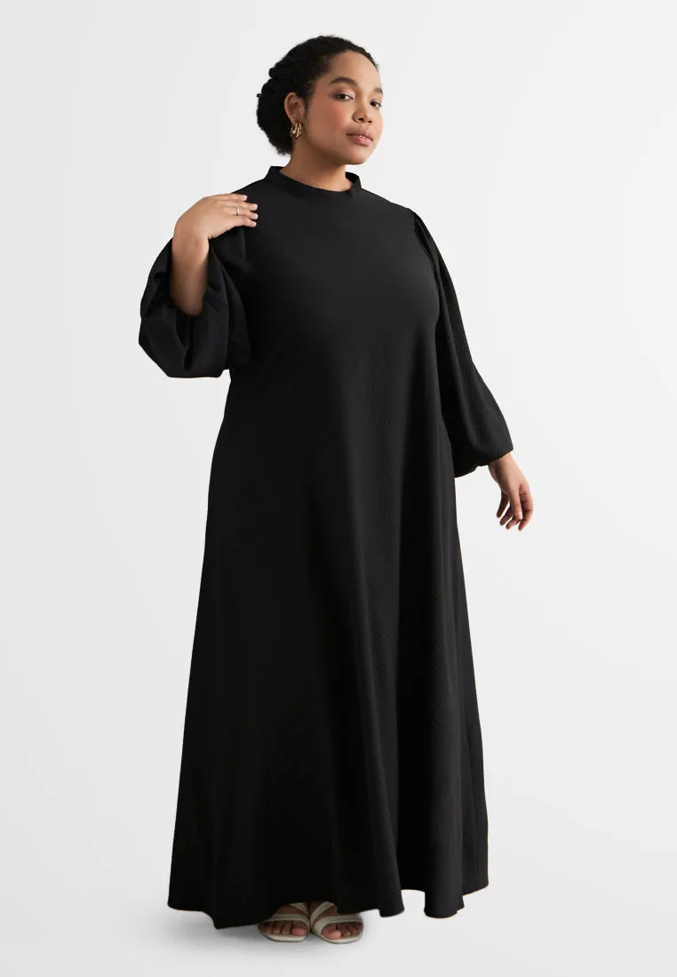 Stephanie Wrinkle Resistant Square Textured Long Dress