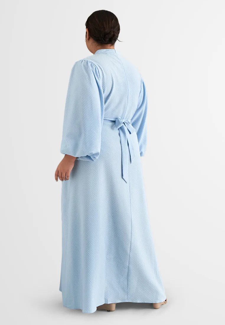 Stephanie Wrinkle Resistant Square Textured Long Dress
