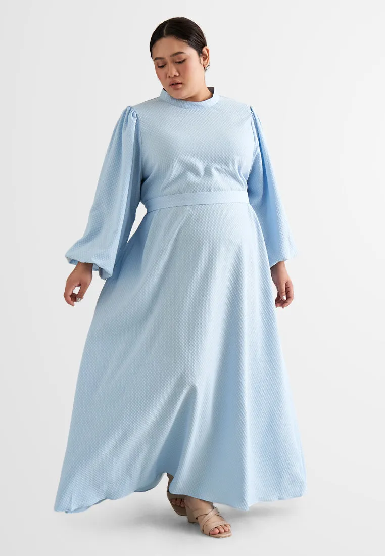 Stephanie Wrinkle Resistant Square Textured Long Dress