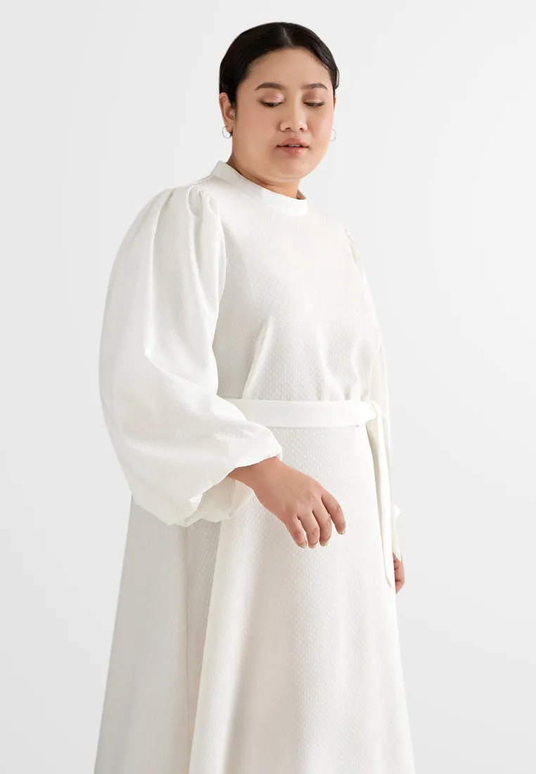 Stephanie Wrinkle Resistant Square Textured Long Dress