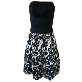 Strapless Floral Print Cocktail Dress