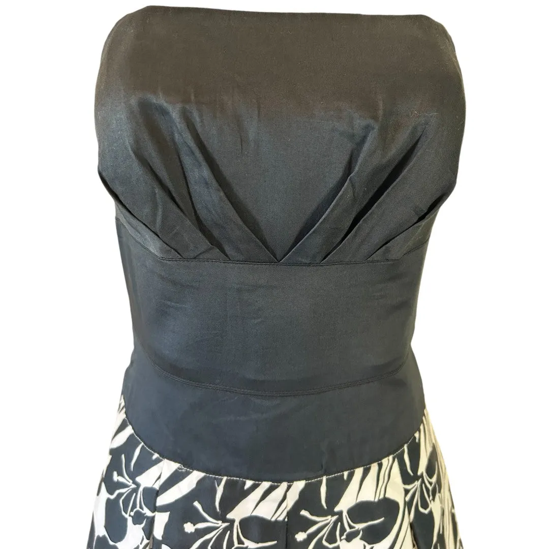 Strapless Floral Print Cocktail Dress