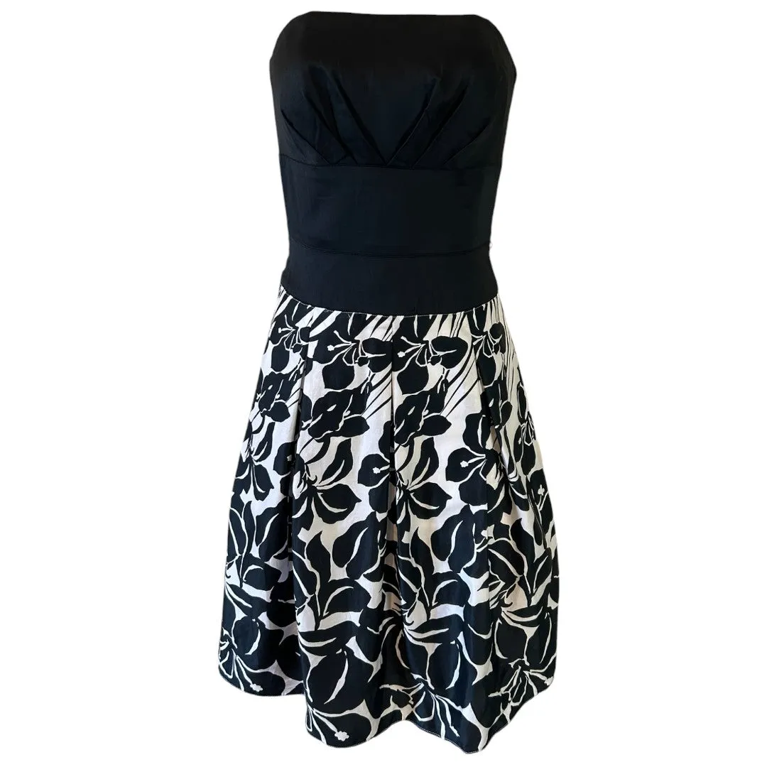 Strapless Floral Print Cocktail Dress