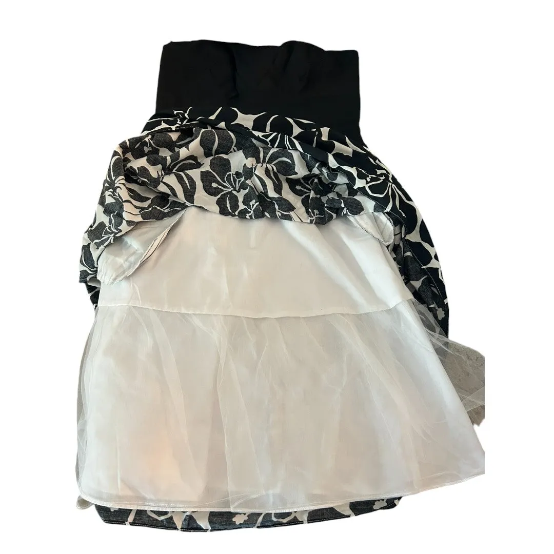 Strapless Floral Print Cocktail Dress