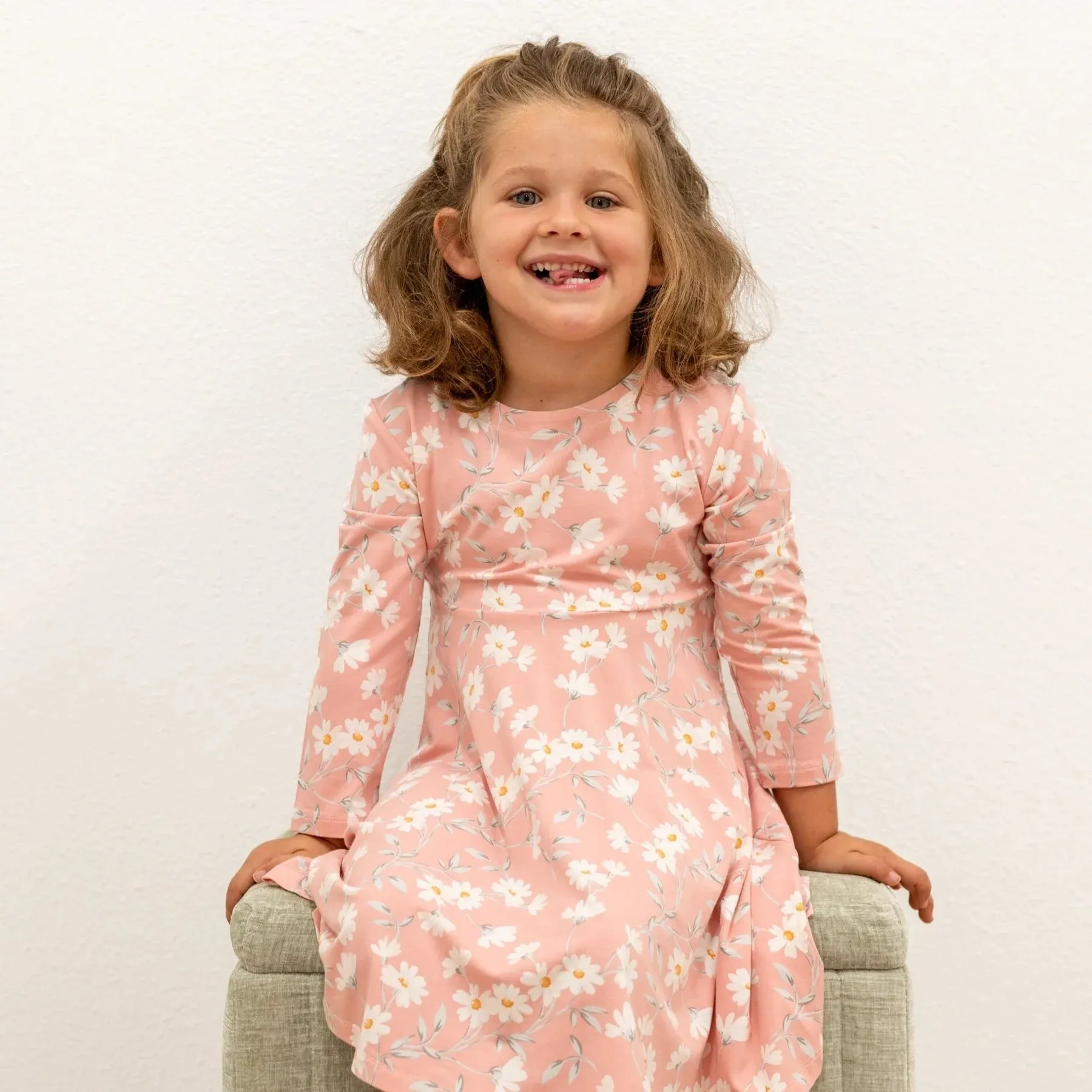 SWB Daisy Pink Swirly Girl Bamboo Dress