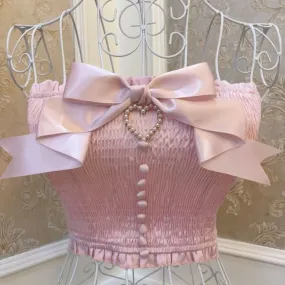 Sweetest Heart         Corset Top Kawaii Academia Y2K Cottagecore Coquette Fairycore Dollette Princesscore