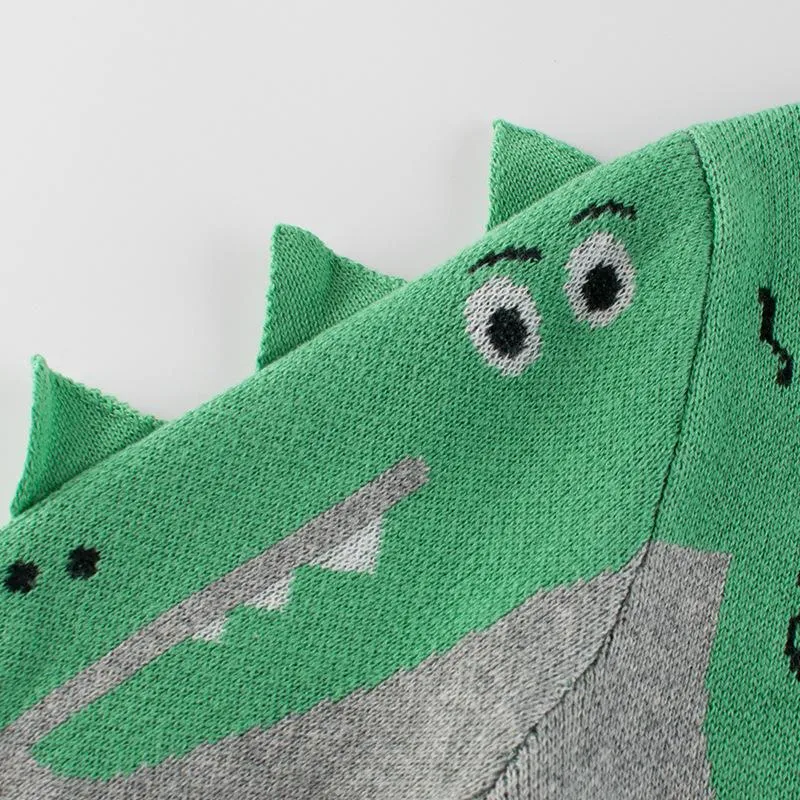 Toddler Boy's Casual Dinosaur Knit Sweater