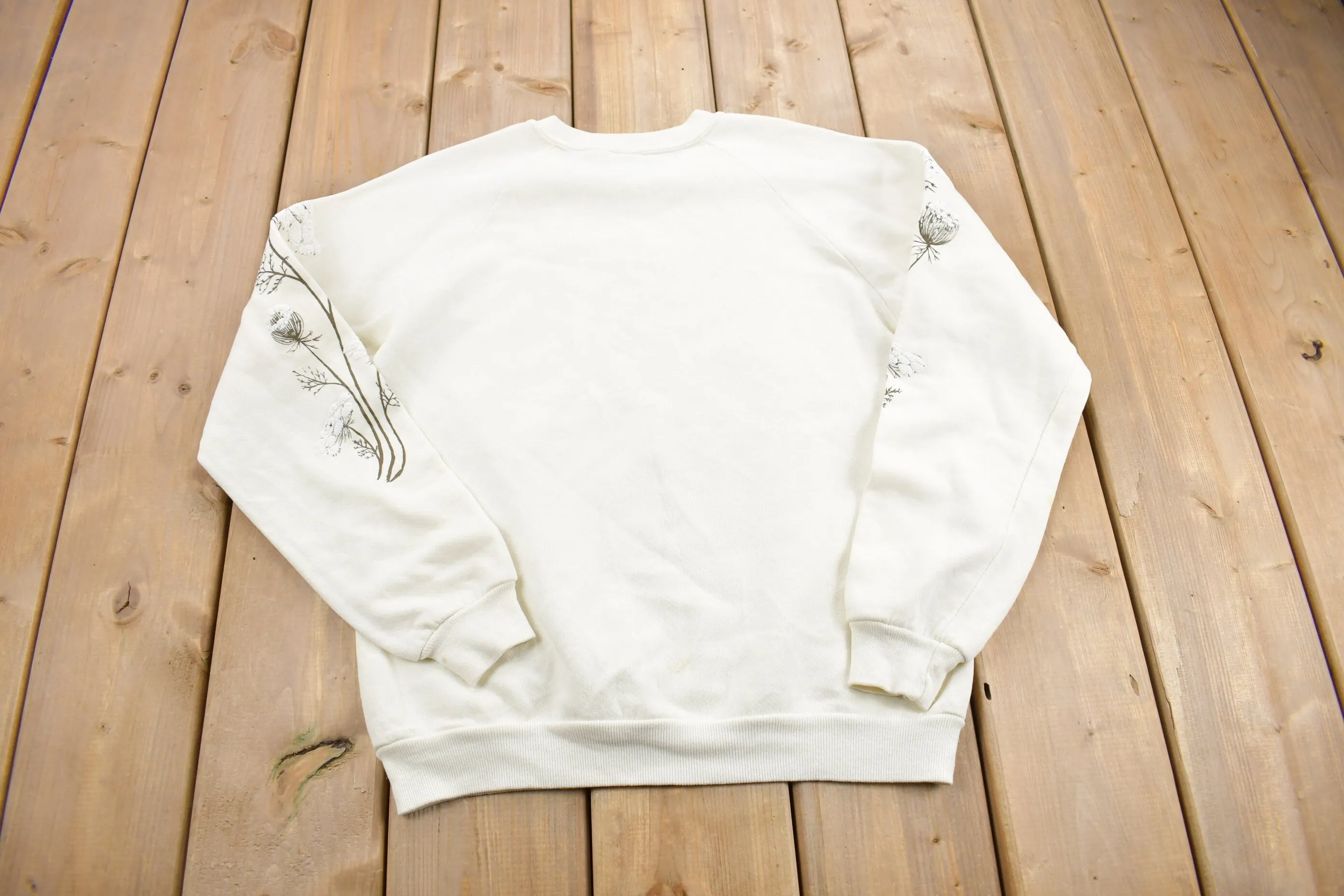 Vintage 1988 Floral Graphic Raglan Crewneck Sweatshirt