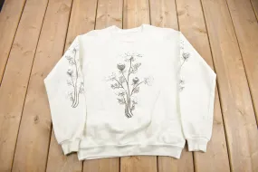 Vintage 1988 Floral Graphic Raglan Crewneck Sweatshirt