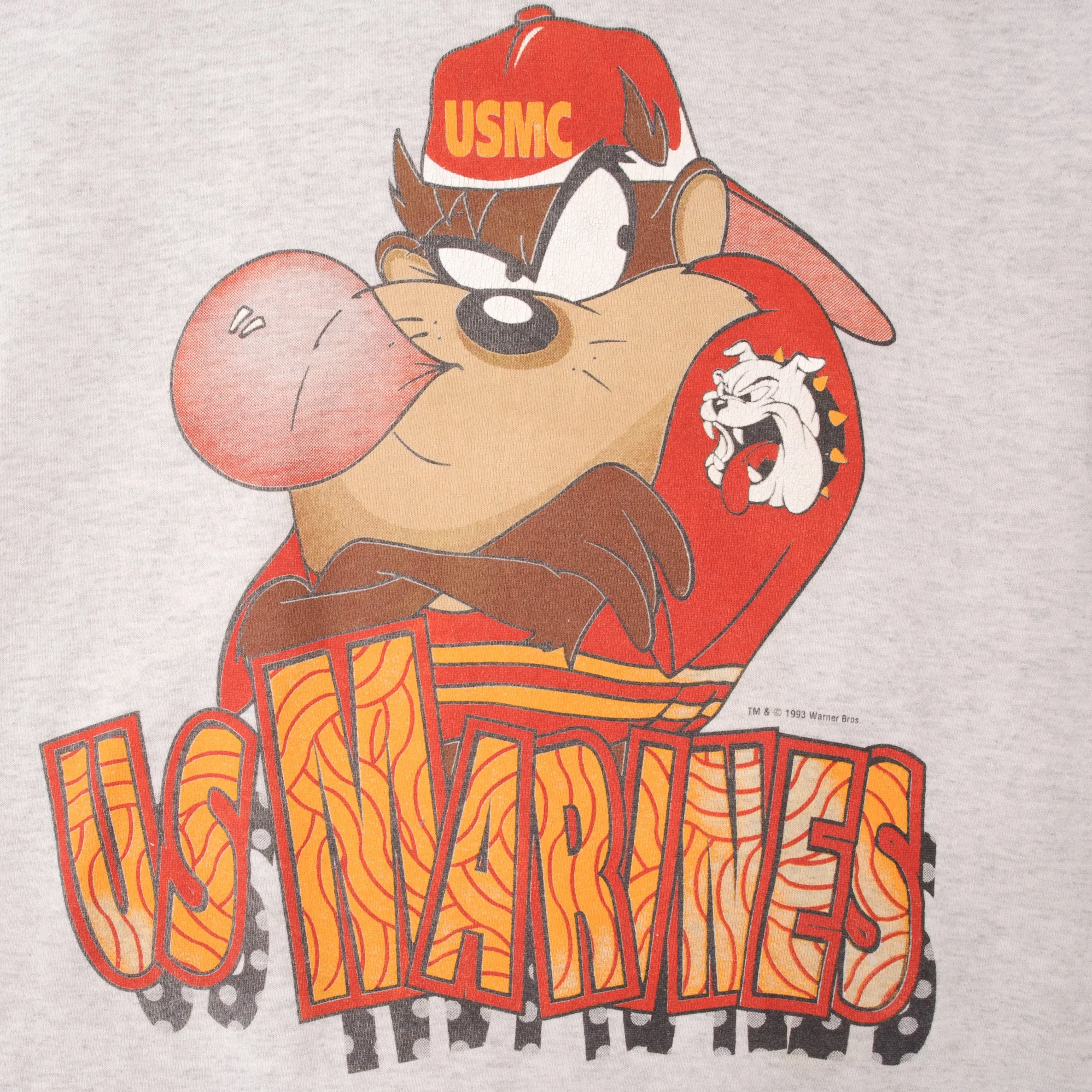 VINTAGE USMC LOONEY TUNES TAZ 1993 SWEATSHIRT SIZE MEDIUM MADE IN USA