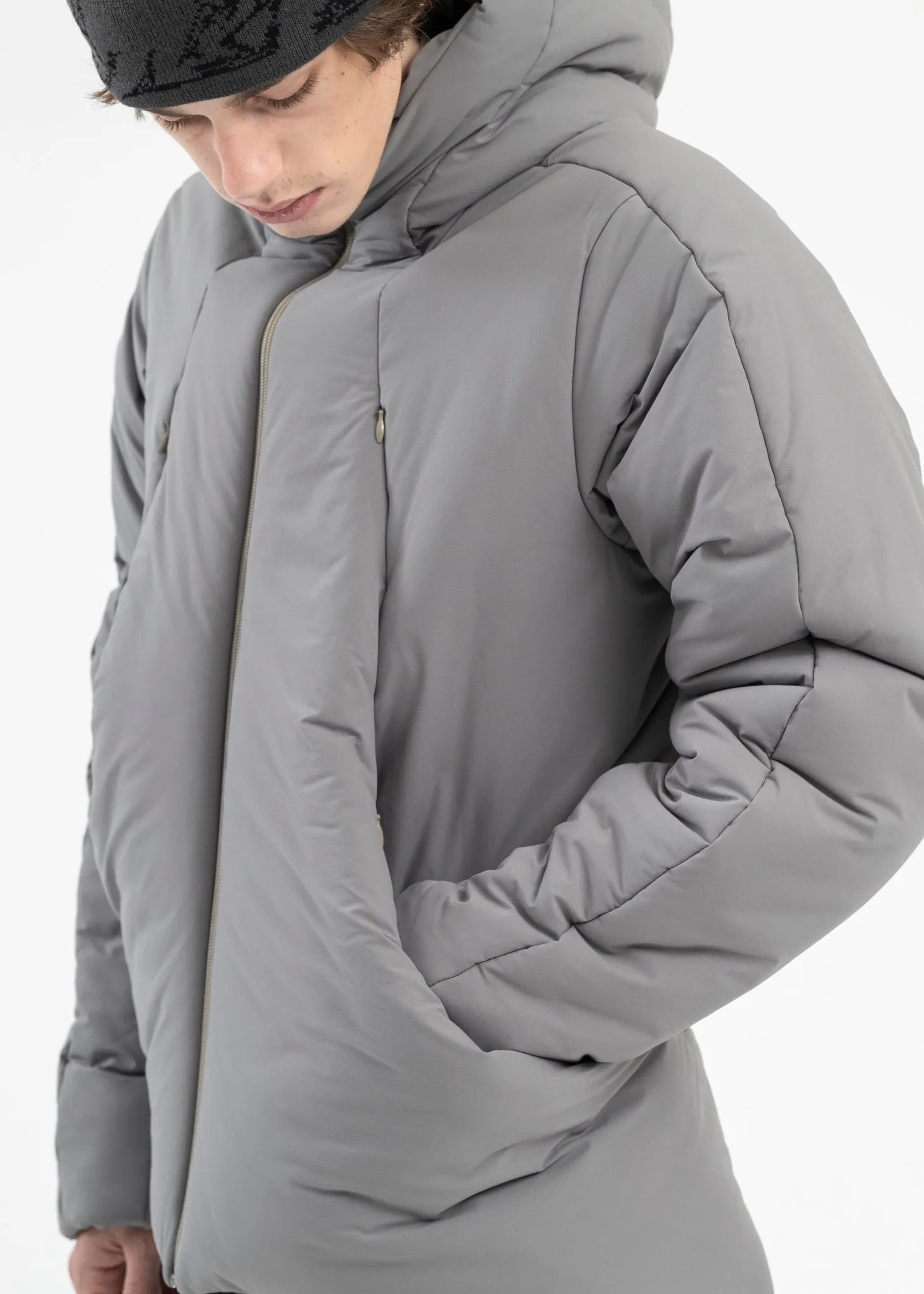 WARM GREY PUFFER JACKET