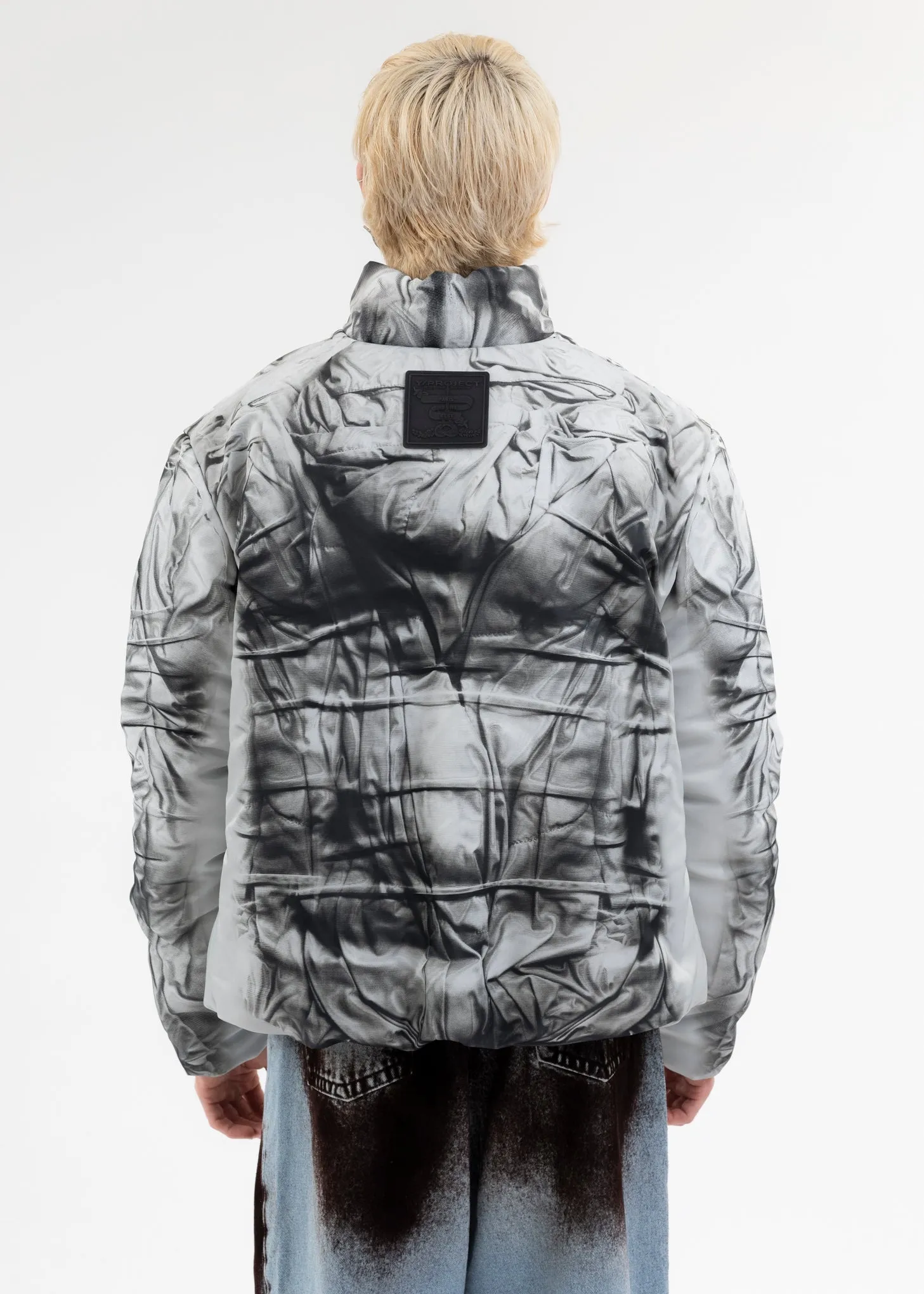 WHITE COMPACT PRINT JACKET
