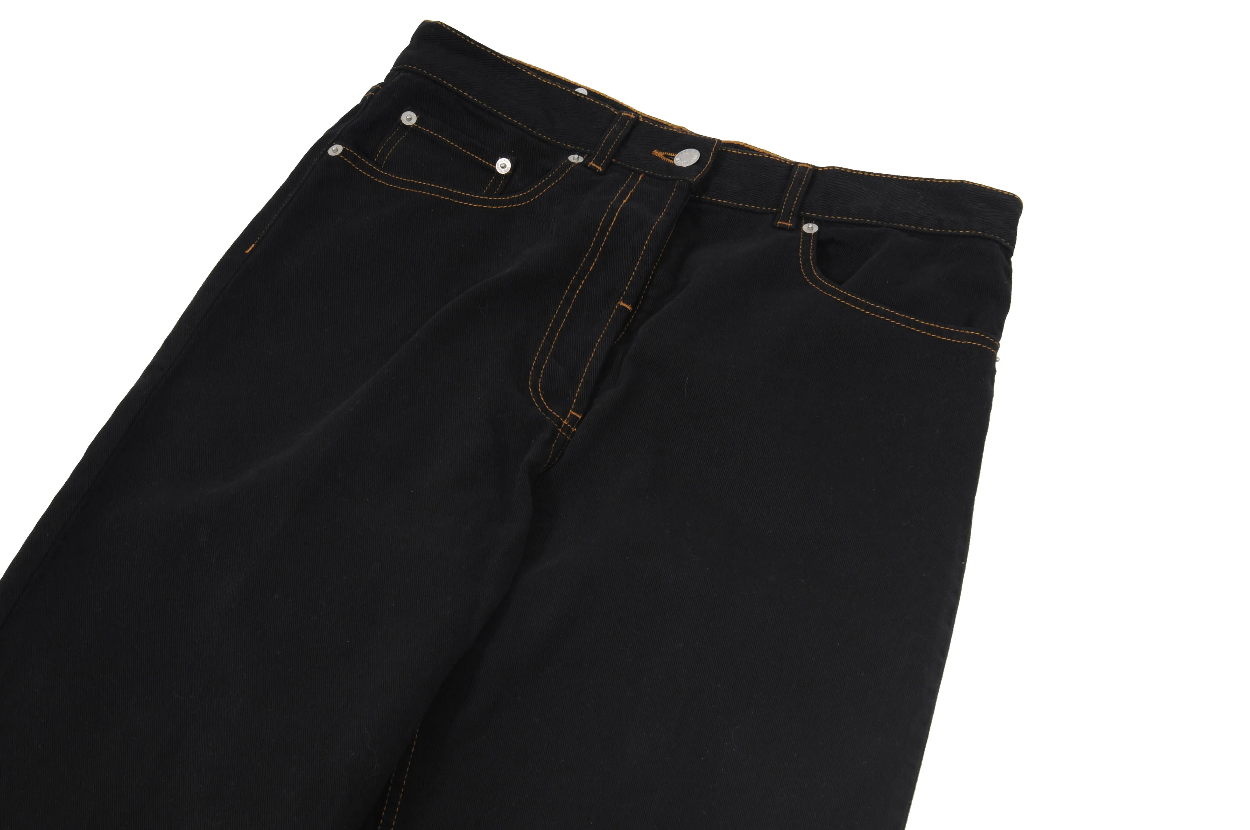 Wide Leg Black Denim Jeans