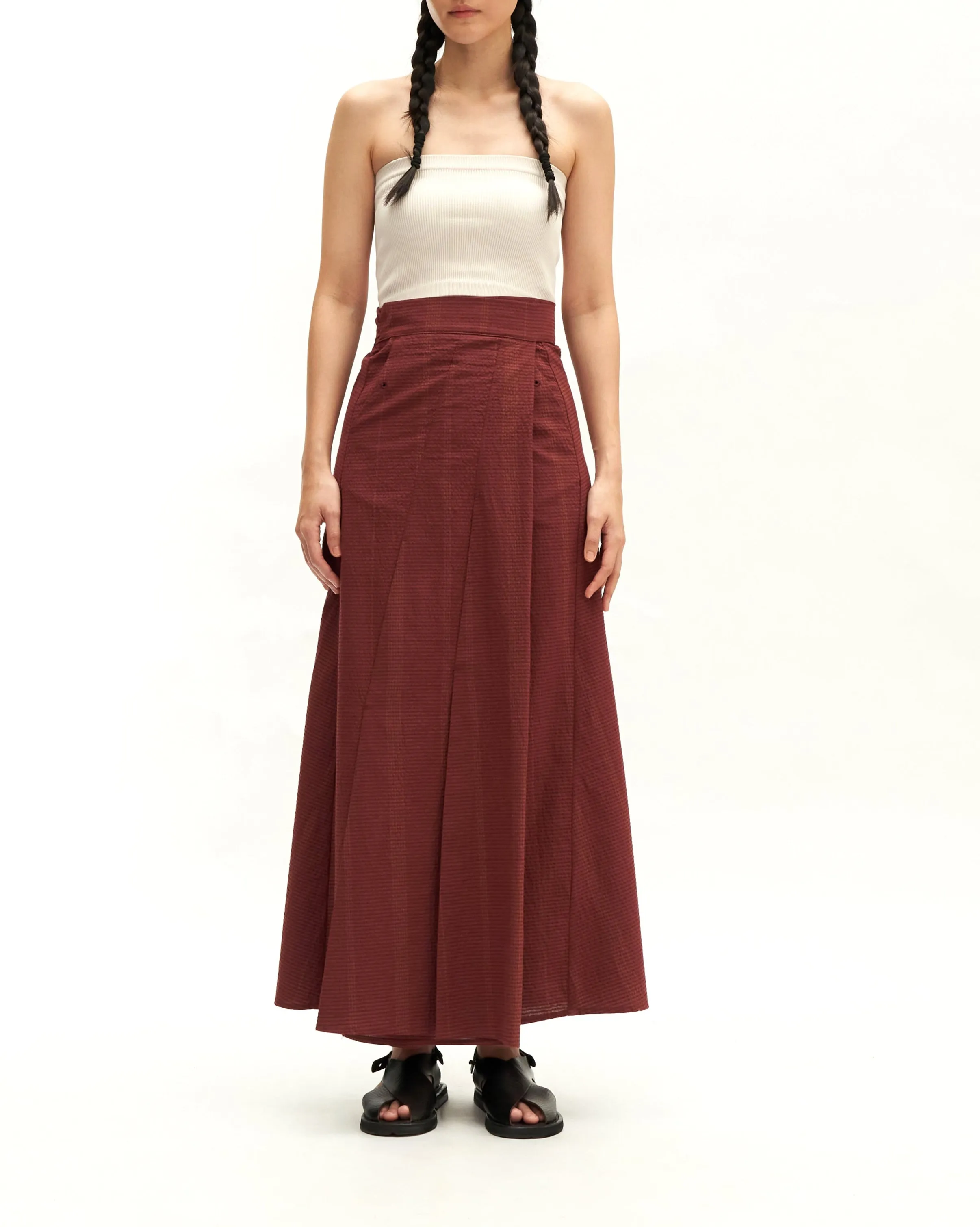 Women: Tàiyáng Pleated Skirt (Rosewood)