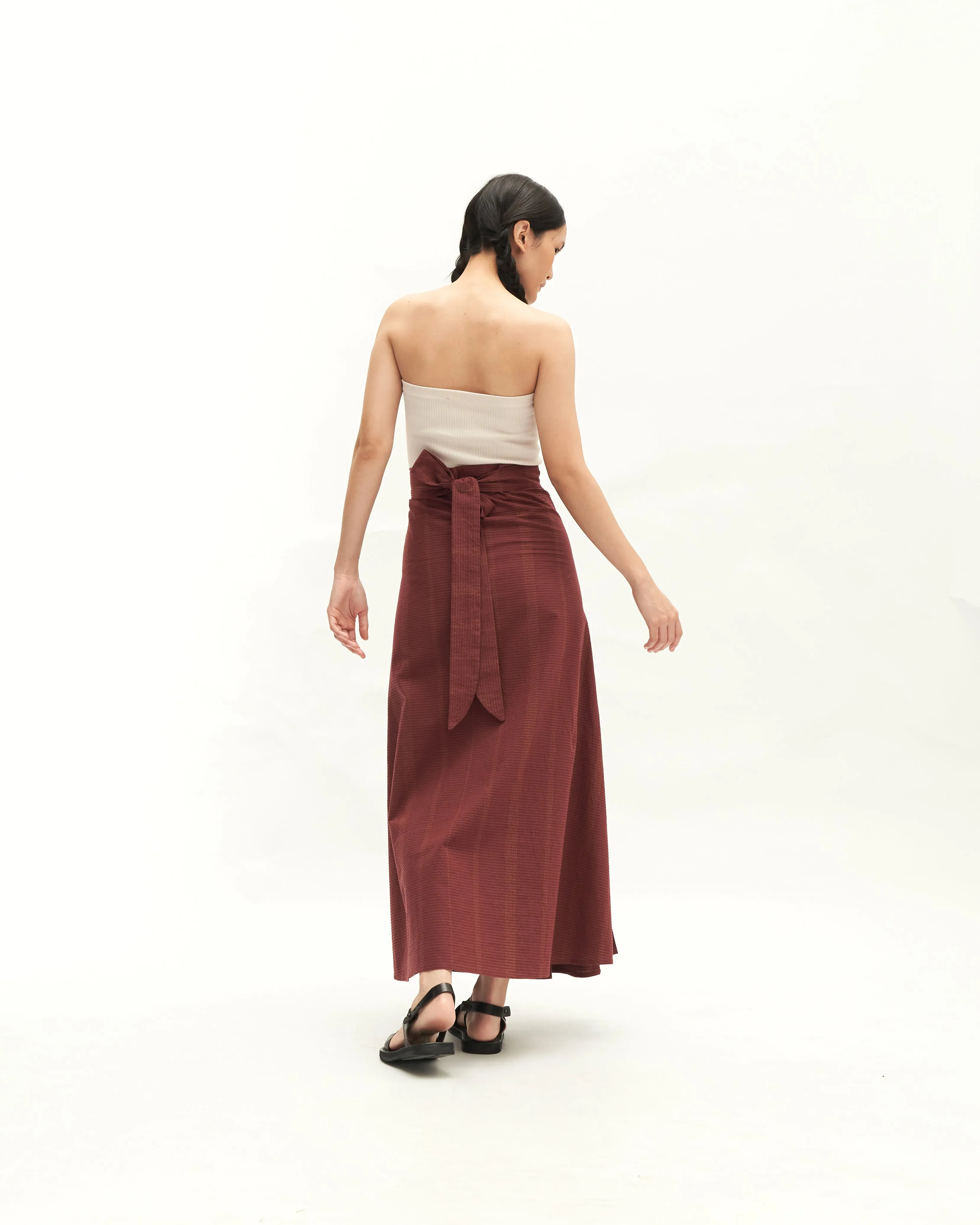 Women: Tàiyáng Pleated Skirt (Rosewood)