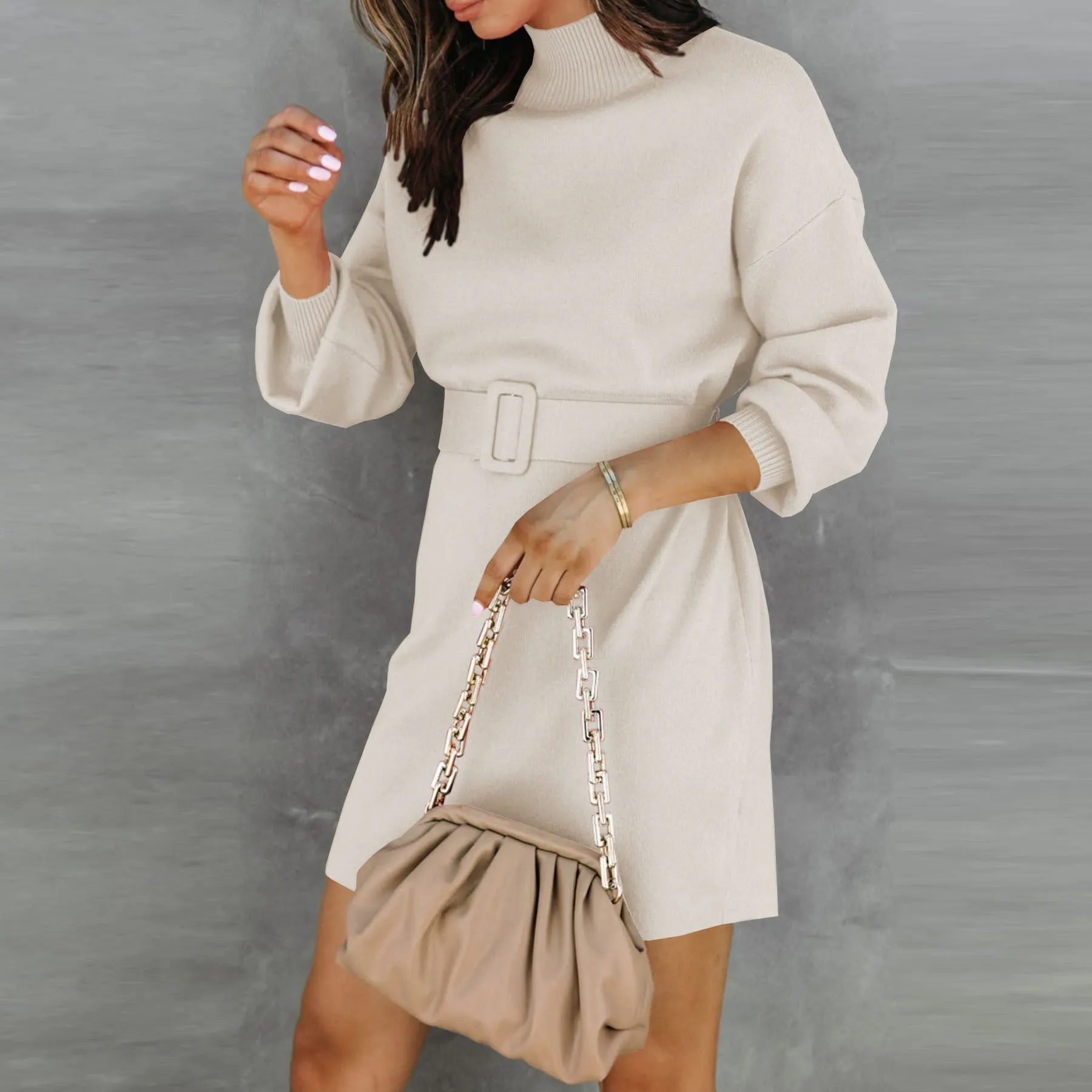 Women's Cowl Neck Sweater Dress