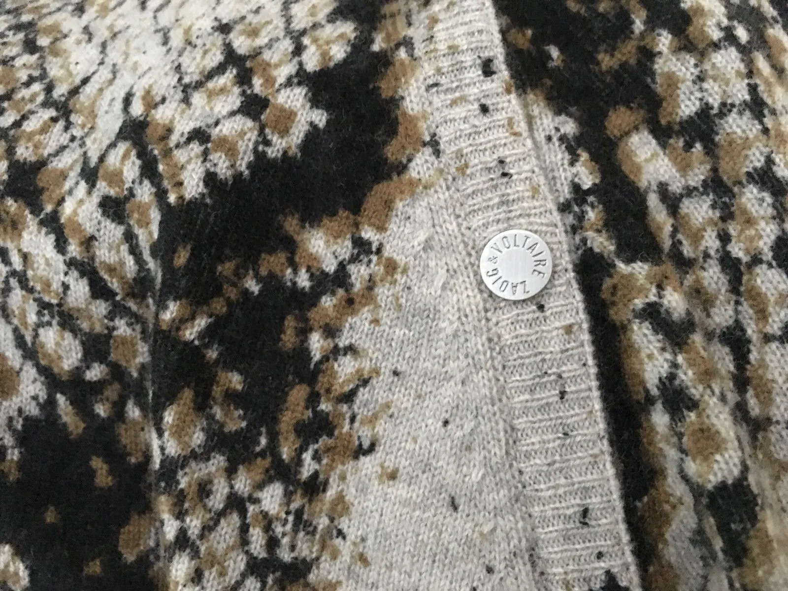 Zadig & Voltaire Rosie Print Deluxe Cashmere Knit Sweater Dress Size S Small Ladies